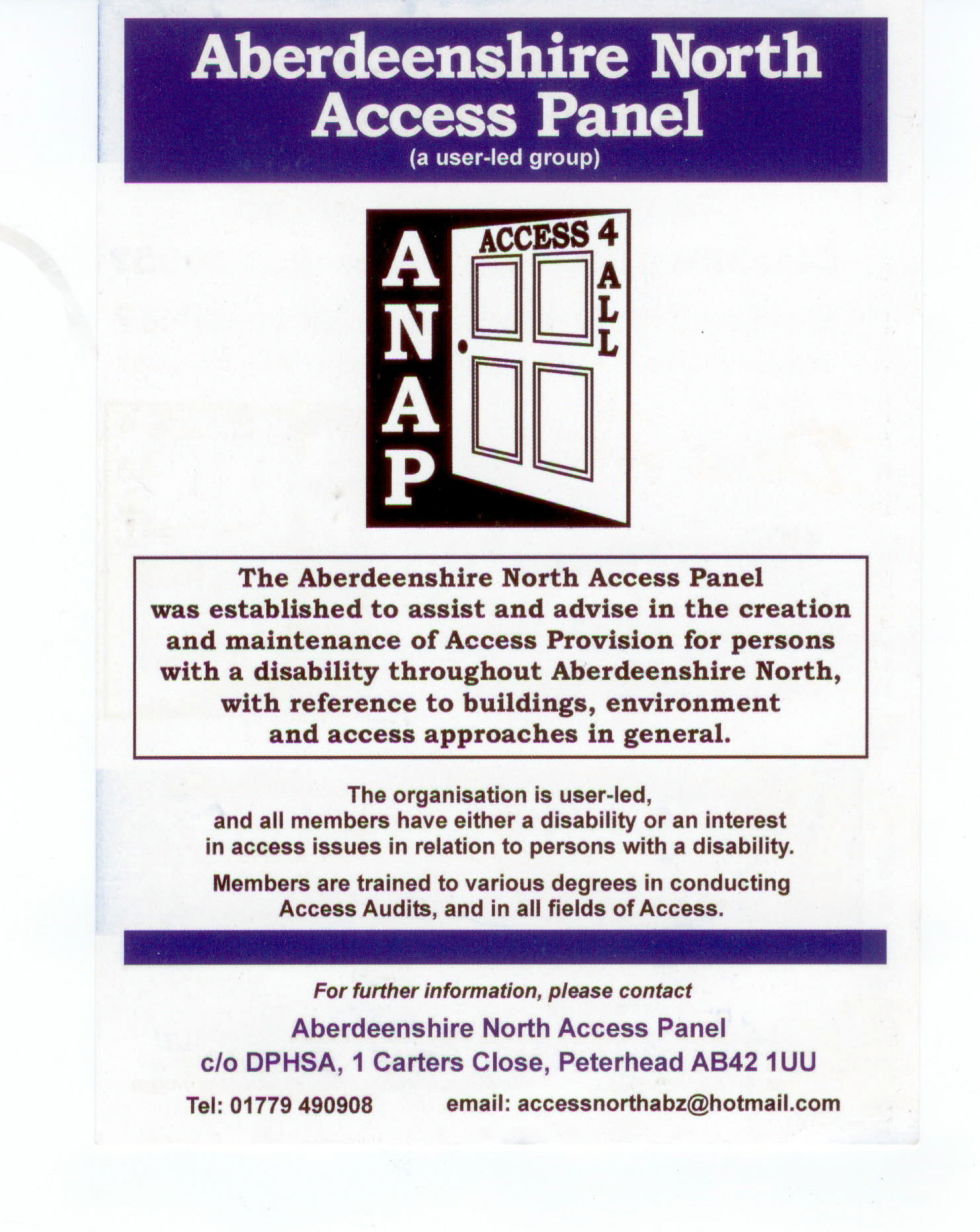 Page 2 of Aberdeenshire North Access Panel Leaflet