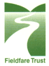 Fieldfare Trust logo - path going through green fields
