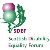 SDEF logo in purple and green