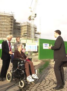 three members of the SDEF Board, Jim Bryan, David Grieve and Elma Mitchell MBE paid a visit to the site of the new Parliament Buildings at Holyrood